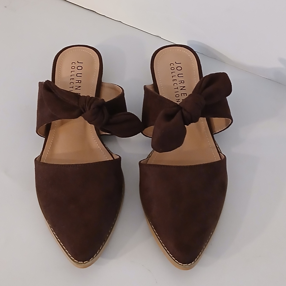 Journee Collection Telulah Narrow Width Brown Slip-on Shoes Size 10
